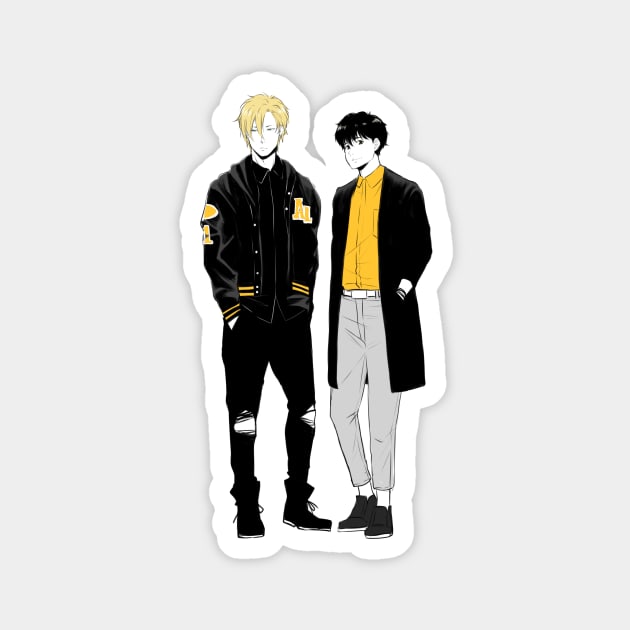 Banana Fish - Ash and Eiji Magnet by MykaAndSalmon