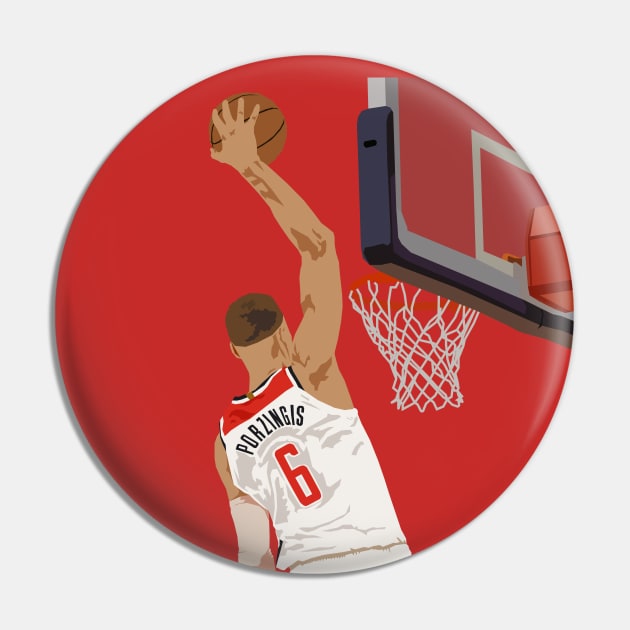 Kristaps Porzingis Slam Dunk Pin by rattraptees