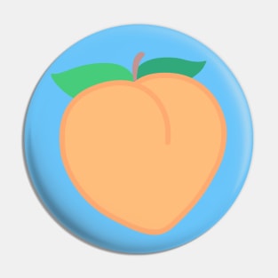 Peach Fruit Vegan Emoji Modern Minimalist Abstract Art Pin