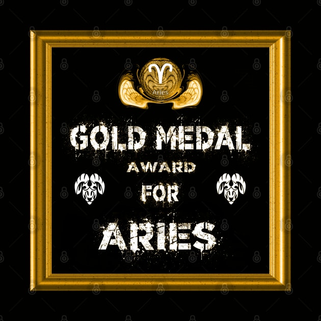 Aries Birthday Gift Gold Medal Award Winner by PlanetMonkey