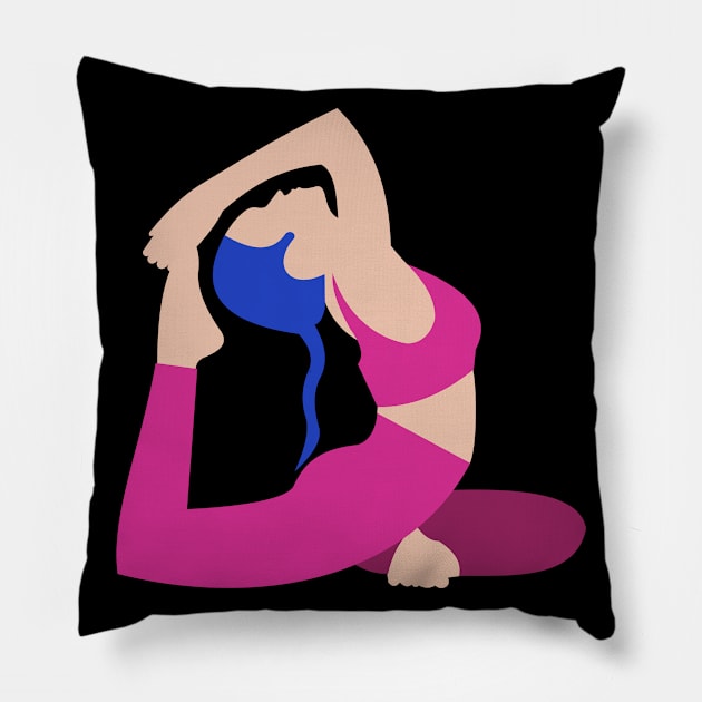 Woman yoga Pillow by Ginstore