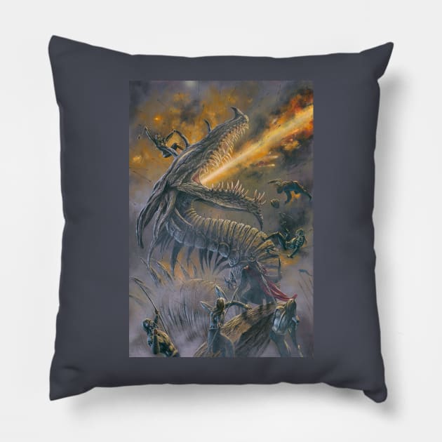 Glaurung at the Fifth Battle Pillow by Kip Rasmussen Tolkien Art