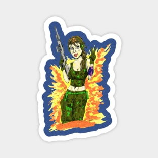 Army Girl Peace Magnet