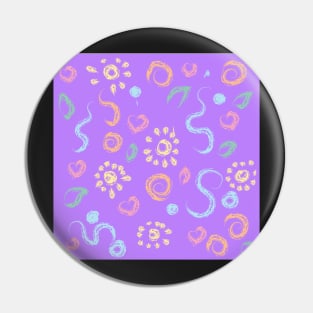 Cute baby pattern  flower and sun paint violet Pin