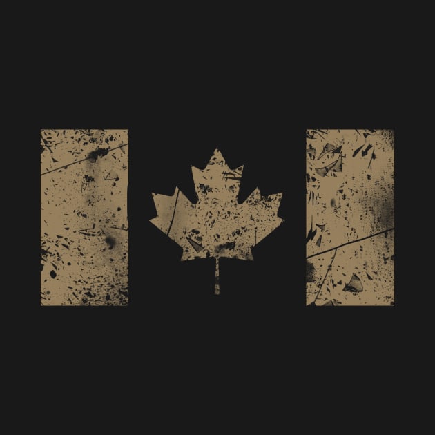 Canadian Distressed Flag (Brown) by Jared S Davies