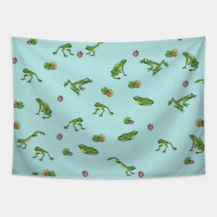 Green Frog Pattern Tapestry