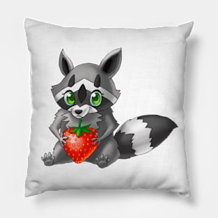 Cute Strawberry Raccoon Pillow