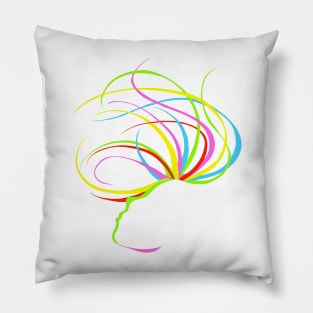 Colorful Abstract of Woman Pillow