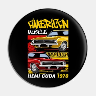 1970 Hemi Cuda Muscle Car Pin