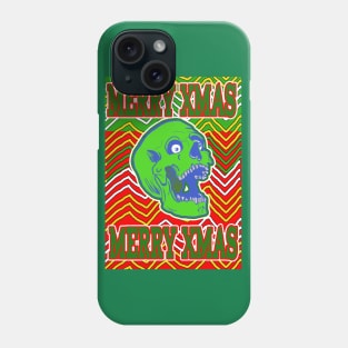 Merry Xmas Skull Christmas Sweater in Bad Taste Phone Case