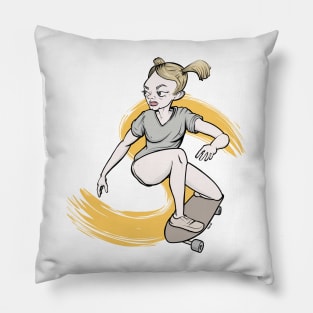 Skateboarding girl Pillow