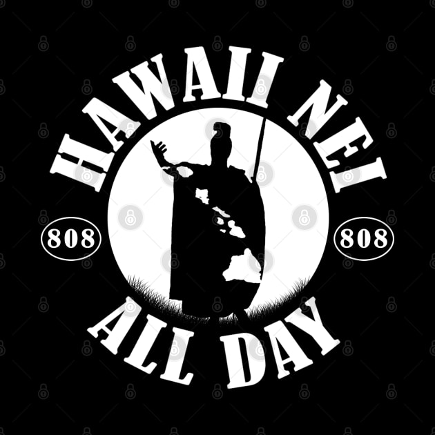 HNAD Rising Sun (white) King Kamehameha by Hawaii Nei All Day by hawaiineiallday