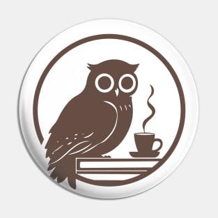 Owl Coffee and books Pin