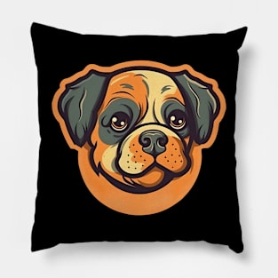 Cartoon small dog head Pillow