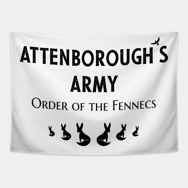 Attenborough’s Army: Order of the Fennecs (White) Tapestry by ImperfectLife