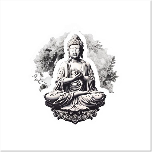 buddha black and white