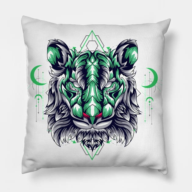 tiger head design Pillow by SHINIGAMII