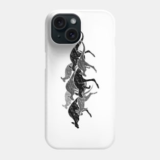 Australian kangaroos drawing in shades of gray Phone Case