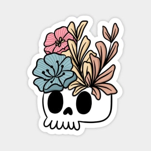 Skull and Flowers Magnet