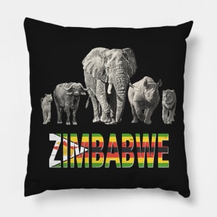 Africa's Big Five Zimbabwe Pride Wildlife Pillow