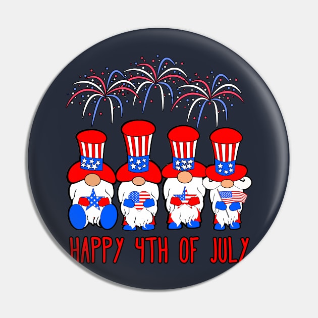 Patriotic Gnomes America Happy 4th of July Pin by Kdeal12