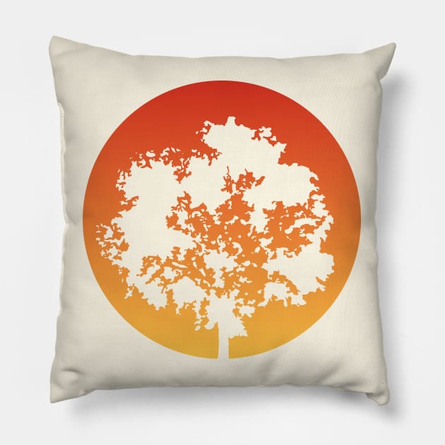 Elegant Tree Silhouette and The Sun II Pillow by Insightly Designs