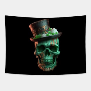 St.patrick day Leprechaun Irish sugar Scull t-shirt Tapestry