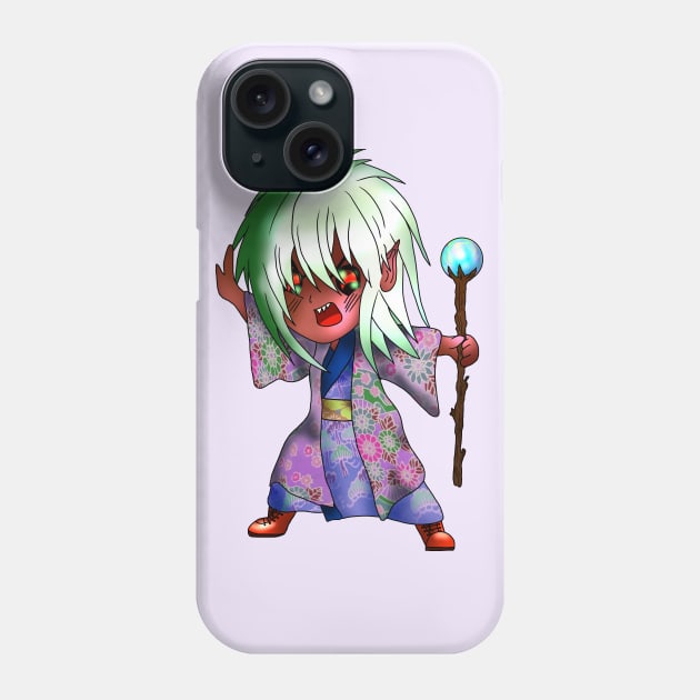 dark elf sorcerer for anime and manga fans Phone Case by cuisinecat