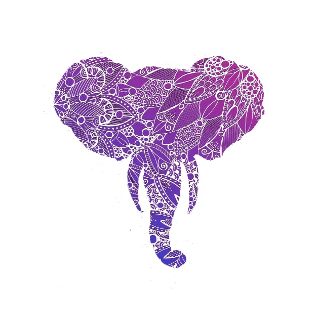 Purple Mandala Elephant by ZeichenbloQ