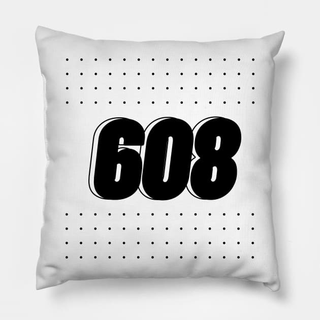 608, Area code Wisconsin Pillow by Lovelybrandingnprints