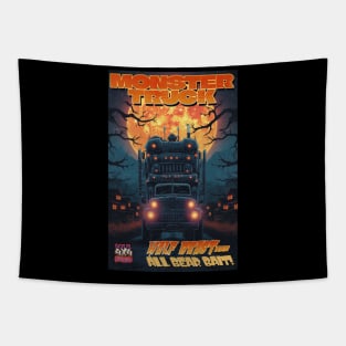 Halloween Monster Truck Half Beast... All Bear Bait Tapestry