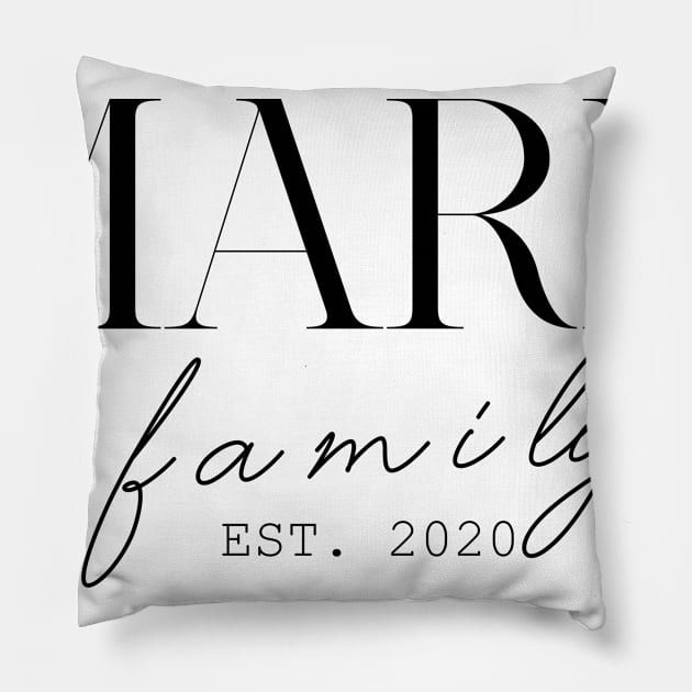 Mark Family EST. 2020, Surname, Mark Pillow by ProvidenciaryArtist