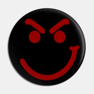 Mischievous Smirk Smile red3 Pin