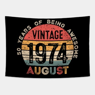 Vintage August 1974, 50 Years Of Being Awesome, 50th Birthday Tapestry