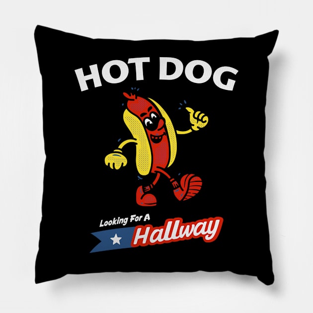 Hot Dog Looking For A Hallway Pillow by Wintrly