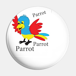 Cartoon funny parrot Pin