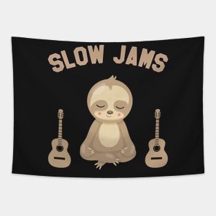 Sloth Playing/Listening Guitar Slow Jams - Funny Sloth Tapestry