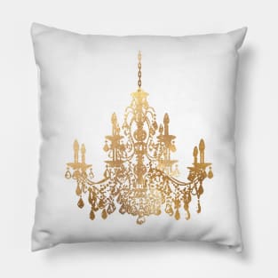 Crystal Chandelier in Faux Gold Pillow