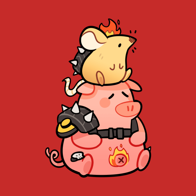 Junkrat N Roadhog by giraffalope