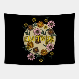 Kraftwerk Name Personalized Flower Retro Floral 80s 90s Name Style Tapestry