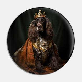 Gracious Black & Brown Basset Hound - Medieval Queen Pin