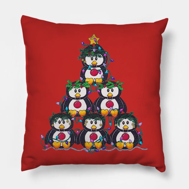 Penguin Pile Pillow by TJWArtisticCreations