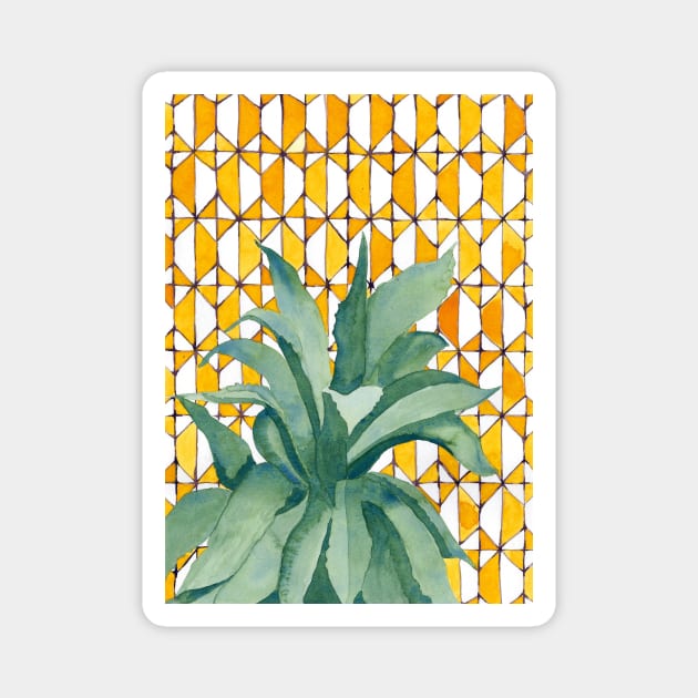 Yellow tile agave Magnet by jenblove