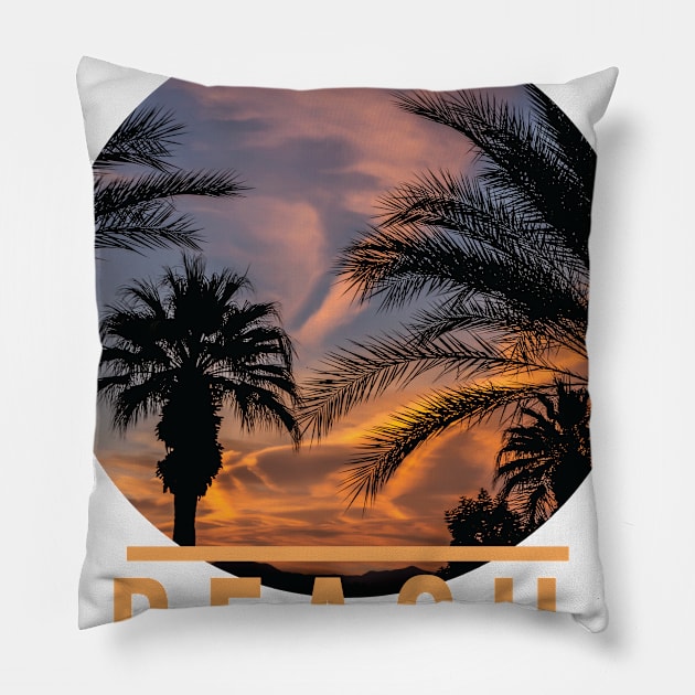 South beach t-shirt Pillow by Raintreestrees7373