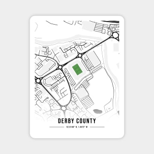 Derby County Stadium Map Desigh (White) Magnet