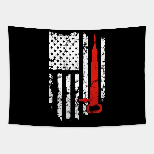 Coal Miner Flag American Patriotic Distressed Gift Tapestry by HomerNewbergereq