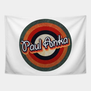 Retro Color Typography Faded Style Paul Anka Tapestry