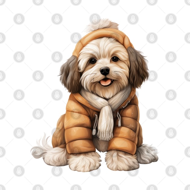 Winter Havanese Dog by Chromatic Fusion Studio