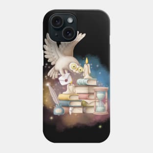 Magical wizard world with an owl Phone Case