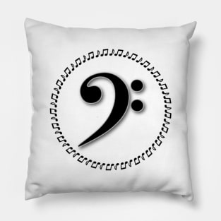 Bass Clef Music Note Design Pillow